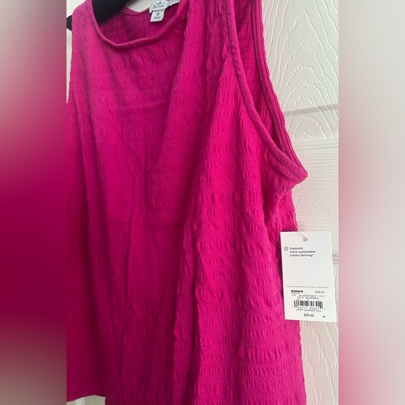 NWT Pink Croft & Barrow Smocked Tank 0X - Picture 4 of 5